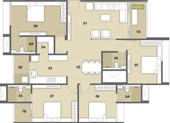 Floor Plan of 4 BHK Penthouse for Resale in Binori Pristine Satellite, Ahmedabad - Image 10333