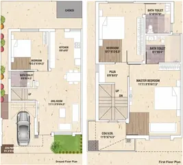 Sample Apartment of 3 BHK Duplex for Resale in Aatmiya Heritage Maneja, Vadodara - Image 10523