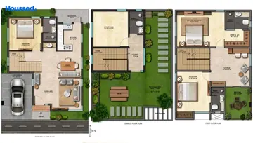 Floor Plan of 3 BHK Gated Villa for Resale in Mahindra World City, Chennai - Image 10734
