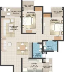 Sample Apartment of 3 BHK Flat for Rent in Pardos Okas Residency Sushant Golf City, Lucknow - Image 10774