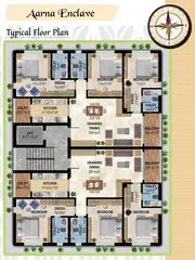 Floor Plan of 3 BHK Flat for Resale in Nayapalli, Bhubaneswar - Image 13883