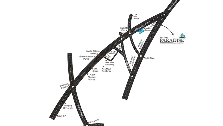 Sample Apartment of 3 BHK Flat for Resale in Sheetalnath Sheetal Paradise, Ayodhya Bypass - Image 16387