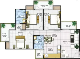 Sample Apartment of 3 BHK Flat for Rent in Panchsheel Pratishtha Sector 75, Noida - Image 17050