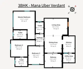 Room of 3 BHK Flat for Resale in Mana Uber Verdant 2 Sarjapur Road, Bangalore - Image 16722