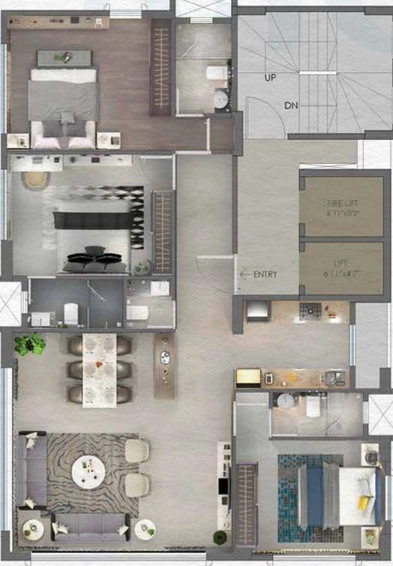 Project Image of 3 BHK Semi-Furnished Flat for Rent in Dadar East - Image 17764
