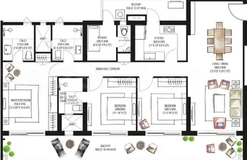 Sample Apartment of 3 BHK Flat for Resale in Krisumi Waterfall Residences Sector 36 A, Gurgaon - Image 19847