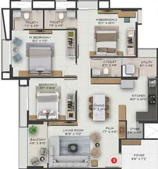 Project Image of 3 BHK Flat for Rent in Adani Archway Gota, Ahmedabad - Image 22990