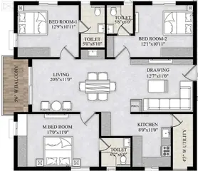 Project Image of 3 BHK Flat for Resale in Primark Northwave Bahadurpally, Hyderabad - Image 23612