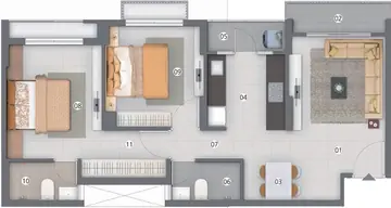 Project Image of 2 BHK Flat for Rent in Adani Shantigram - Ambrosia Vaishnodevi Circle, Ahmedabad - Image 24013
