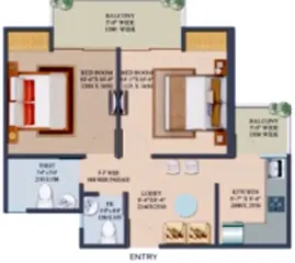 Sample Apartment of 2 BHK Flat for Resale in Nilaya Greens Raj Nagar Extension, Ghaziabad - Image 29558