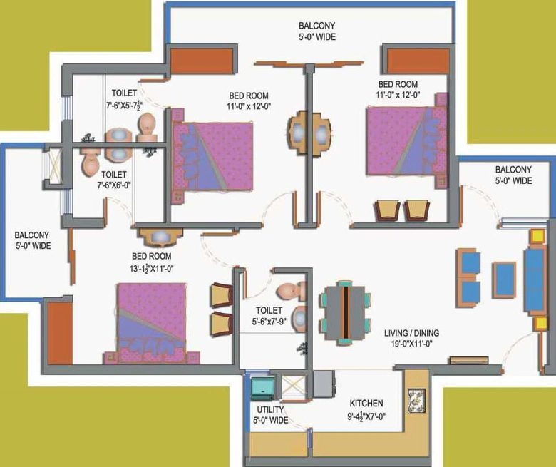 Sample Apartment of 3 BHK Flat for Resale in Paramount Emotions, Sector 1 - Image 28937