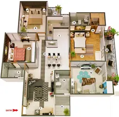 Sample Apartment of 4 BHK Flat for Rent in MR Proview Officer City Raj Nagar Extension, Ghaziabad - Image 30691