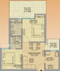 Sample Apartment of 2 BHK Flat for Resale in Gaur City 2 14th Avenue Sector 16 C, Greater Noida - Image 31937