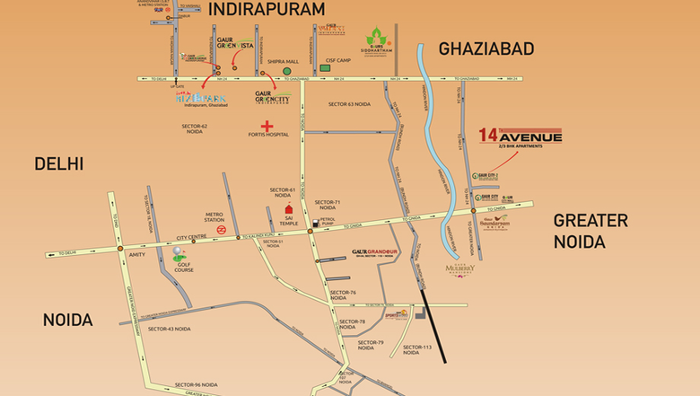 Sample Apartment of 2 BHK Flat for Resale in Gaur City 2 14th Avenue, Sector 16 C - Image 31939