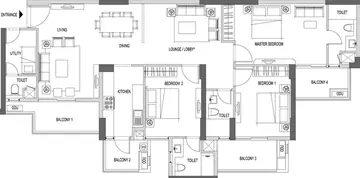 Project Image of 3 BHK Flat for Resale in Emaar Palm Heights Sector 77, Gurgaon - Image 39021