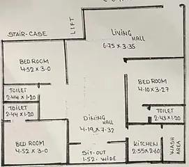 Floor Plan of 3 BHK Flat for Resale in San Remo Shanti Nagar, Hyderabad - Image 42640