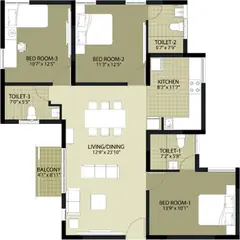 Project Image of 3 BHK Flat for Resale in Arun Temple Green Heights Oragadam, Chennai - Image 47748