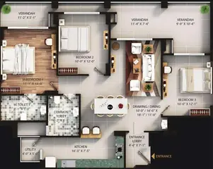 Project Image of 3 BHK Flat for Resale in Surya Signature Khagaul Road, Patna - Image 48129